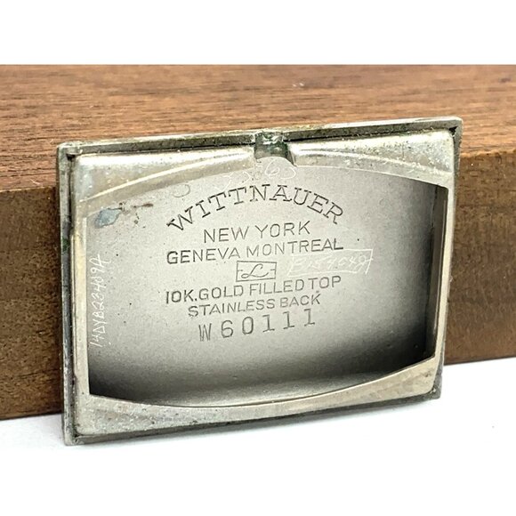 Wittnauer Revue Watch Swiss Mechanical Tank Vintage Gold Brown Leather Band 22mm - Picture 8 of 15